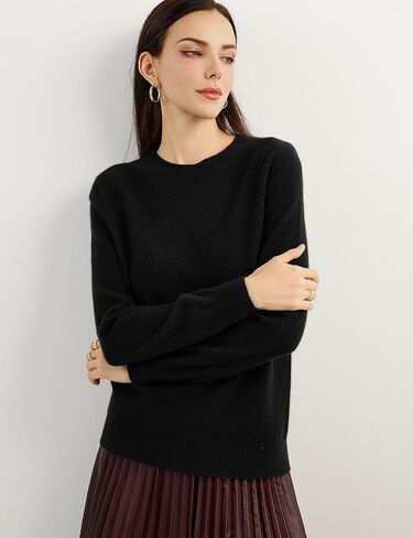Women's 100% Pure Cashmere Sweater 2024 Fall Winter Crew Neck Long Sleeve Warm Soft Knitted Pullover in Kuwait
