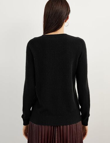Women's 100% Pure Cashmere Sweater 2024 Fall Winter Crew Neck Long Sleeve Warm Soft Knitted Pullover in Kuwait