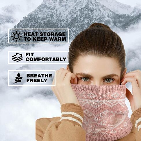 Bounzhi الشتاء الرقبة الدافئة الطقس البارد الرقبة الجراب ندفة الثلج قناع الوجه الصوف متماسكة للرجال والنساء المشي لمسافات طويلة صيد الأسماك وركوب الدراجات (أسود) in Kuwait