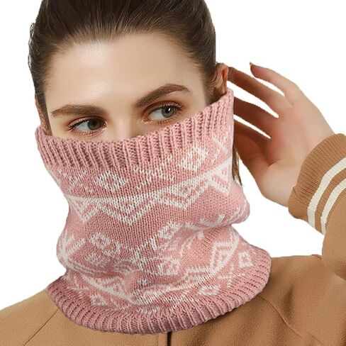 Bounzhi الشتاء الرقبة الدافئة الطقس البارد الرقبة الجراب ندفة الثلج قناع الوجه الصوف متماسكة للرجال والنساء المشي لمسافات طويلة صيد الأسماك وركوب الدراجات (أسود) in Kuwait