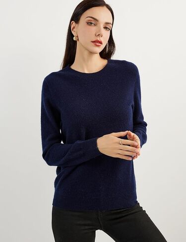 Women's 100% Pure Cashmere Sweater 2024 Fall Winter Crew Neck Long Sleeve Warm Soft Knitted Pullover in Kuwait