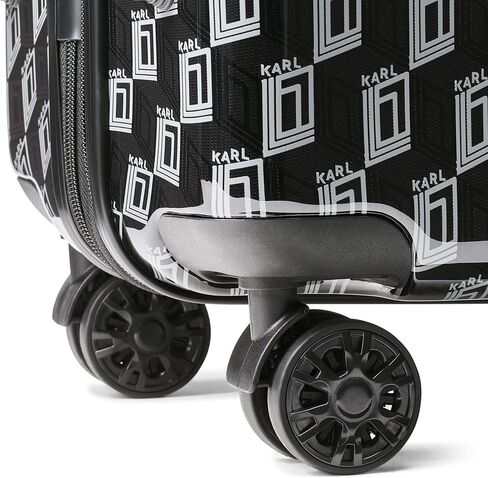 Karl Lagerfeld Paris Expandable Spinners Hardside Bon Voyage Suitcase, Black/Grey in Saudi Arabia