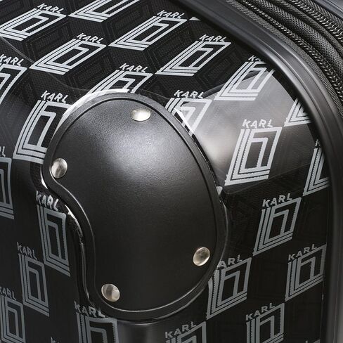 Karl Lagerfeld Paris Expandable Spinners Hardside Bon Voyage Suitcase, Black/Grey in Saudi Arabia