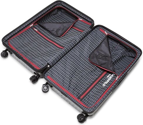 Karl Lagerfeld Paris Expandable Spinners Hardside Bon Voyage Suitcase, Black/Grey in Saudi Arabia