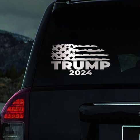Trump 2024 Stickers, Pack of 2, Trump Make US Proud Again, take America Back Trump Flag, Trump Bumper Stickers, Trump Merchandise Decals for Cars, Laptops, Windows(Reflective Vinyl, 10 x 5) in Saudi Arabia