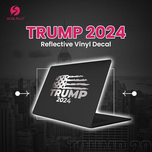 Trump 2024 Stickers, Pack of 2, Trump Make US Proud Again, take America Back Trump Flag, Trump Bumper Stickers, Trump Merchandise Decals for Cars, Laptops, Windows(Reflective Vinyl, 10 x 5) in Saudi Arabia