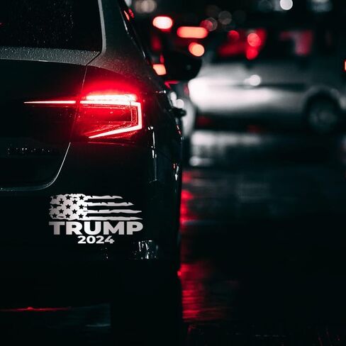 Trump 2024 Stickers, Pack of 2, Trump Make US Proud Again, take America Back Trump Flag, Trump Bumper Stickers, Trump Merchandise Decals for Cars, Laptops, Windows(Reflective Vinyl, 10 x 5) in Saudi Arabia