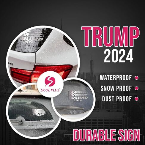 Trump 2024 Stickers, Pack of 2, Trump Make US Proud Again, take America Back Trump Flag, Trump Bumper Stickers, Trump Merchandise Decals for Cars, Laptops, Windows(Reflective Vinyl, 10 x 5) in Saudi Arabia
