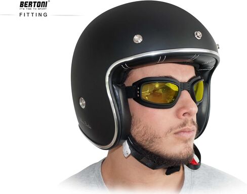 Bertoni Motorcycle Goggles Riding Padded Glasses Photochromic - Adjustable Strap - Ventilated mod. 112 Motorbike Goggles in Saudi Arabia