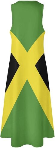 TAIZIYEAH Jamaican Flag Elegant Casual Long Dress Jamaican Flag Girls Summer Sunshine Beach Skirts for Womens XL in Saudi Arabia