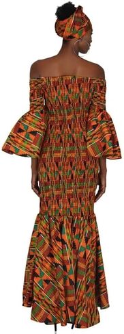 African Kente Mermaid Dress, Long Ankara Dress, Kente Dress, Ankara Women's Dress, Africa Dress, Women's Afrocentric Dress in Saudi Arabia