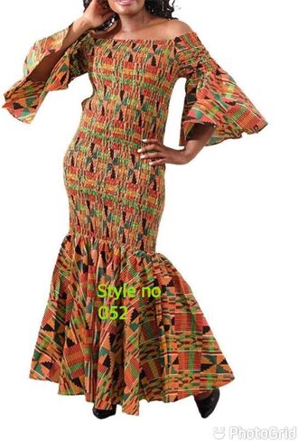 African Kente Mermaid Dress, Long Ankara Dress, Kente Dress, Ankara Women's Dress, Africa Dress, Women's Afrocentric Dress in Saudi Arabia