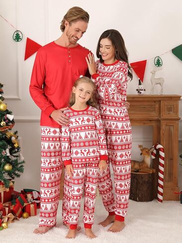 2 Pcs Christmas Pajamas for Family Couples Men Women Pajamas Matching Set Cute Xmas Striped Bear Cartoon Loungewear Set in Kuwait