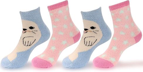 BambooMN Women's Christmas Xmas Animal Super Soft Cozy Warm Fuzzy Comfy Home Indoor Outdoor Socks in Saudi Arabia