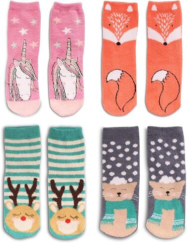 BambooMN Women's Christmas Xmas Animal Super Soft Cozy Warm Fuzzy Comfy Home Indoor Outdoor Socks in Saudi Arabia