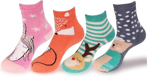 BambooMN Women's Christmas Xmas Animal Super Soft Cozy Warm Fuzzy Comfy Home Indoor Outdoor Socks in Saudi Arabia