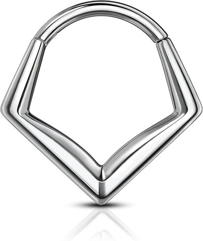 COCHARM Minimalist Triangle G23 Solid Titanium Septum Rings 16G Septum Jewelry Helix Daith Earrings for Women Surgical Steel Helix Daith Piercing Jewelry in Saudi Arabia