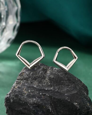 COCHARM Minimalist Triangle G23 Solid Titanium Septum Rings 16G Septum Jewelry Helix Daith Earrings for Women Surgical Steel Helix Daith Piercing Jewelry in Saudi Arabia