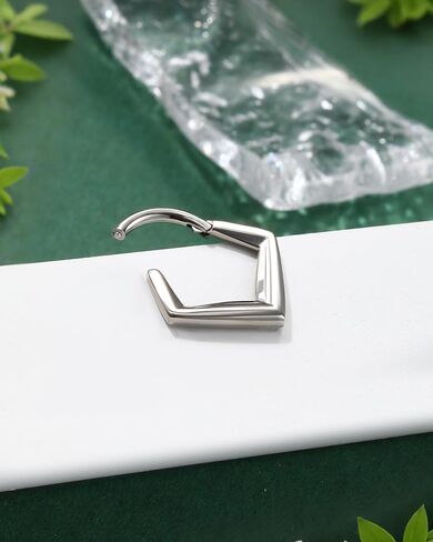 COCHARM Minimalist Triangle G23 Solid Titanium Septum Rings 16G Septum Jewelry Helix Daith Earrings for Women Surgical Steel Helix Daith Piercing Jewelry in Saudi Arabia