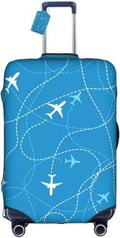 Flight Path Aircraft Theme Luggage Covers and Luggage Tags Tsa Approved, Elastic Washable Fashionable Anti-Scratch Suicase Protector, Birthday gift(XL 29-32 Inch) in Saudi Arabia