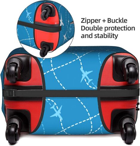 Flight Path Aircraft Theme Luggage Covers and Luggage Tags Tsa Approved, Elastic Washable Fashionable Anti-Scratch Suicase Protector, Birthday gift(XL 29-32 Inch) in Saudi Arabia