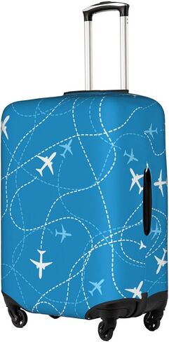 Flight Path Aircraft Theme Luggage Covers and Luggage Tags Tsa Approved, Elastic Washable Fashionable Anti-Scratch Suicase Protector, Birthday gift(XL 29-32 Inch) in Saudi Arabia