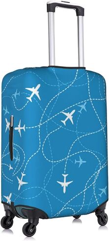 Flight Path Aircraft Theme Luggage Covers and Luggage Tags Tsa Approved, Elastic Washable Fashionable Anti-Scratch Suicase Protector, Birthday gift(XL 29-32 Inch) in Saudi Arabia