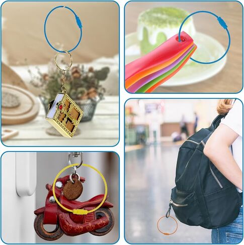 cobee 50 Pcs 6.1 Inch Stainless Steel Loops, 2mm Wire Key Chain Multicolor Large Key Rings for Luggage Tags, Key Tags, Kitchen Utensils, Keyrings and Tag Keepers in Saudi Arabia