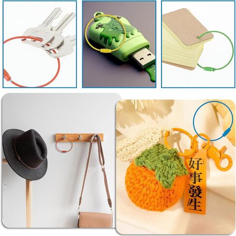 cobee 50 Pcs 6.1 Inch Stainless Steel Loops, 2mm Wire Key Chain Multicolor Large Key Rings for Luggage Tags, Key Tags, Kitchen Utensils, Keyrings and Tag Keepers in Saudi Arabia