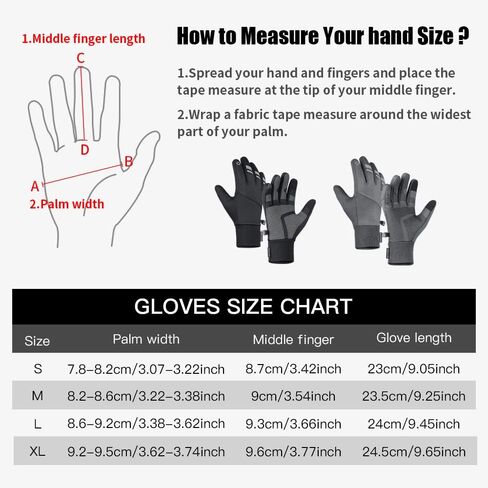 KynciLOR Winter Gloves for Men Cold Weather Anti-Slip Thermal Running Gloves for Women Touchscreen Windproof Water-Resistant Gloves for Outdoor Cycling Hiking Driving Skiing in Saudi Arabia