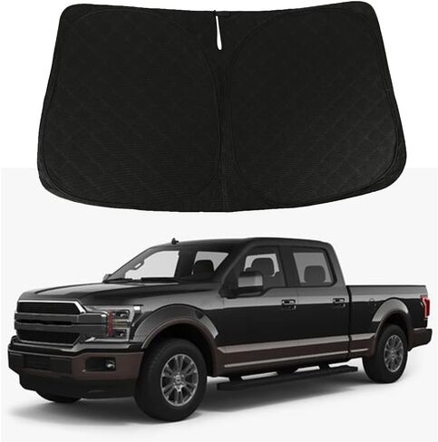 D-Lumina Windshield Sun Shade Compatible with 2017 2018 2019 2020 2021 2022 Super Duty Ford F250 F350 F450 F550 - Upgraded 3 Layers 240T Material, Foldable Front Window Sun Shield Protector in Saudi Arabia