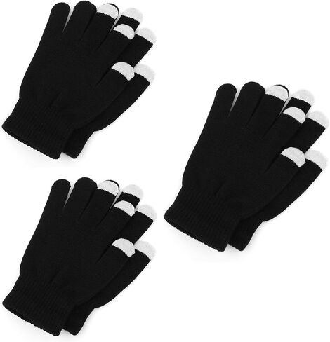 3 Pairs Women's Winter Touch Screen Gloves Warm Fleece Lined Knit Touchscreen Fingers Texting Gloves in Saudi Arabia