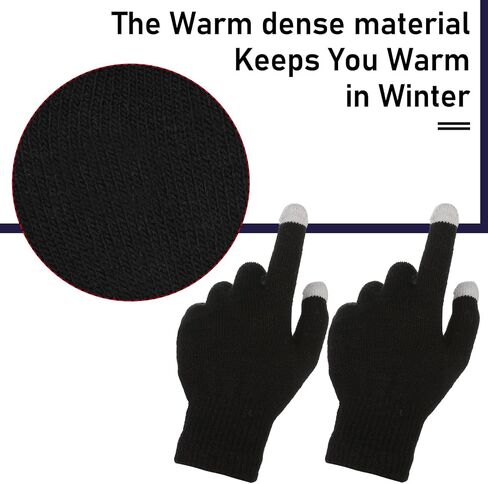 3 Pairs Women's Winter Touch Screen Gloves Warm Fleece Lined Knit Touchscreen Fingers Texting Gloves in Saudi Arabia