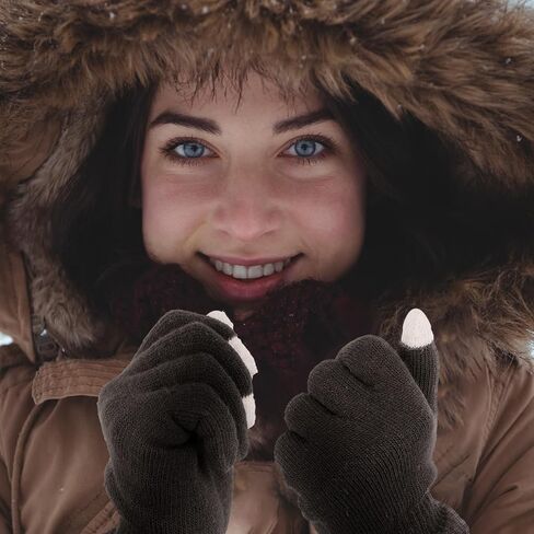 3 Pairs Women's Winter Touch Screen Gloves Warm Fleece Lined Knit Touchscreen Fingers Texting Gloves in Saudi Arabia