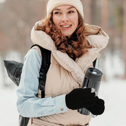 3 Pairs Women's Winter Touch Screen Gloves Warm Fleece Lined Knit Touchscreen Fingers Texting Gloves in Saudi Arabia