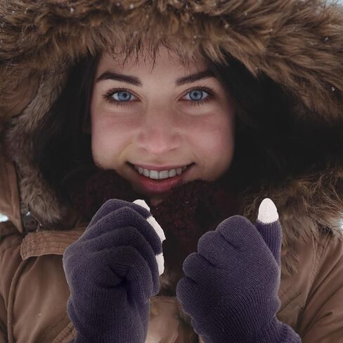 3 Pairs Women's Winter Touch Screen Gloves Warm Fleece Lined Knit Touchscreen Fingers Texting Gloves in Saudi Arabia