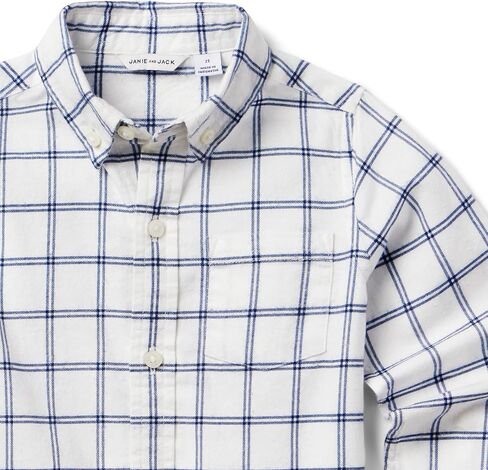 Janie and Jack Boys' Brushed Tattersol Shirt (Toddler/Little Big Kid) in Saudi Arabia