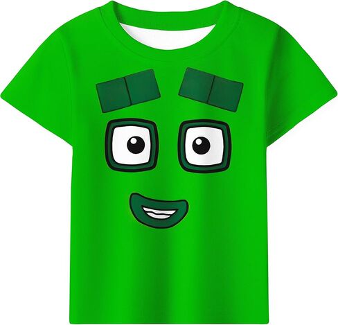Boys Numbers Cartoon T-Shirt Kids Girls Cartoon Tee Shirt Daily Playwear Causal Wear for 3-8 Years in Saudi Arabia