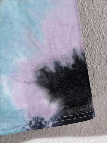 Boy's Tie Dye Shirts Tropical Graphic Tees Short Sleeve Crewneck Tee Tops Casual T Shirt in Kuwait