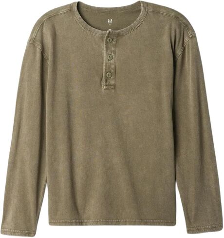 GAP Boys' Long Sleeve Washed Henley in Kuwait