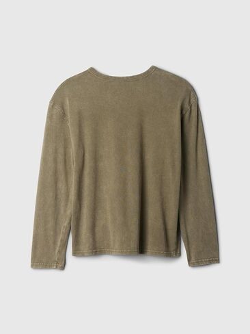 GAP Boys' Long Sleeve Washed Henley in Kuwait