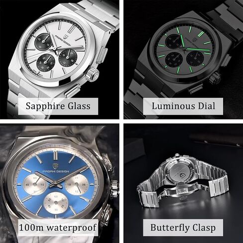 CEYADG Pagani Design Chronograph Watches for Men Analog Wrist Watch, Stainless Steel Quartz Men’s Watch; Sapphire Glass; 40mm in Saudi Arabia