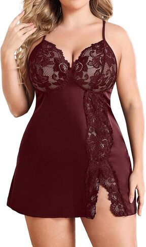 Avidlove Babydoll Nightgown For Women Plus Size Satin Slip Silk Negligee Nightie in Saudi Arabia