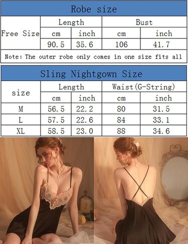 Women Lingerie Satin Lace Chemise Babydoll Sexy Sling Nightgown with Outer Robe in Saudi Arabia