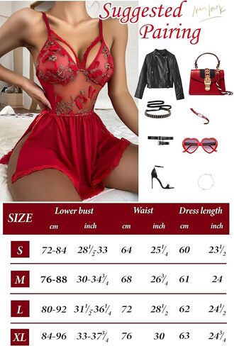ADSEXY Women Lingerie Floral Embroidery Babydoll Lace Mesh Chemise Side Slit Sleepwear V Neck Nightgown in Saudi Arabia