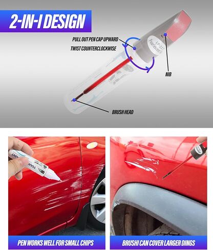 مزيل خدوش السيارة من ESEWALAS طلاء السيارة، طلاء اللمس، إصلاح خدوش طلاء السيارة سهل وسريع، قلم طلاء 2 في 1، قلم طلاء لإصلاح خدوش السيارة (أسود) in Kuwait