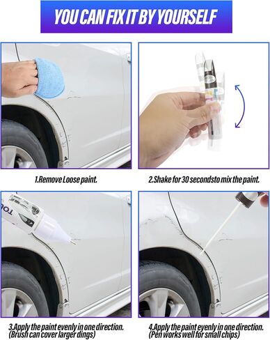 مزيل خدوش السيارة من ESEWALAS طلاء السيارة، طلاء اللمس، إصلاح خدوش طلاء السيارة سهل وسريع، قلم طلاء 2 في 1، قلم طلاء لإصلاح خدوش السيارة (أسود) in Kuwait