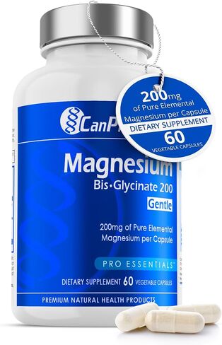 CanPrev Magnesium Bisglycinate Capsules (200 mg) - High Absorption Bisglycinate Magnesium Supplement for Women & Men - Magnesium Pills for Rest - Magnesium Glycinate Chelate Supplement 120 Capsules in Saudi Arabia