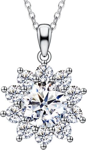 مجوهرات للزوجة عباد الشمس مويسانيتي قلادة قلادة للنساء 1CT-3CT الزفاف الذكرى السنوية الخطوبة هدايا عيد ميلاد لابنتها صديقة أمي في عيد الميلاد عيد الحب عيد الأم in Kuwait