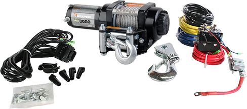 KEEPER KT2000 12V Electric Winch, 2,000 lb. Capacity, Wire Rope with Hook, Free-Spool Clutch, ATV & Trailer Mounting, Handheld Control in Saudi Arabia